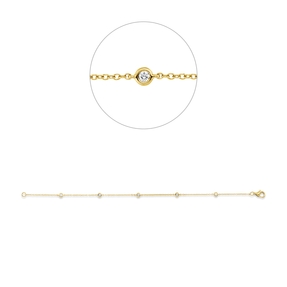 Armband aus 750 Gelbgold 5 Brillanten 0,13ct TW-VSI/SI B:3,1mm L:17,8cm Armband aus 750 Gelbgold 5 Brillanten 0,13ct TW-VSI/SI B:3,1mm L:17,8cm
