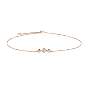 Armband aus 750 Gold Rotgold 3 Brillanten 0,09ct W-SI L:24cm