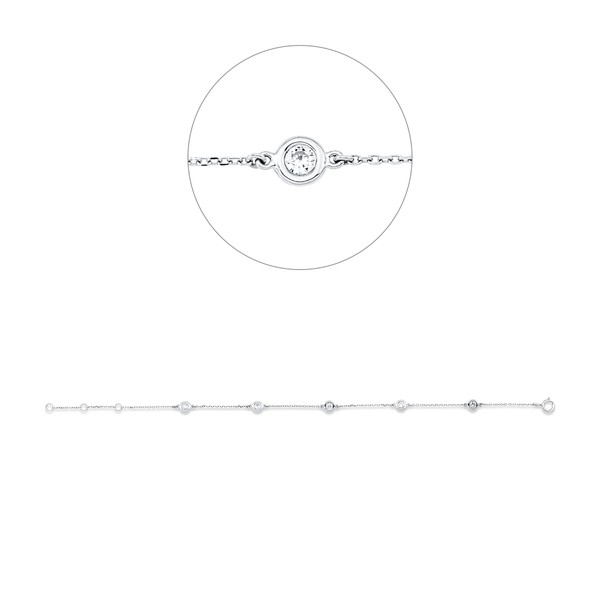 Armband aus 750 Weißgold 5 Brillanten 0.22ct