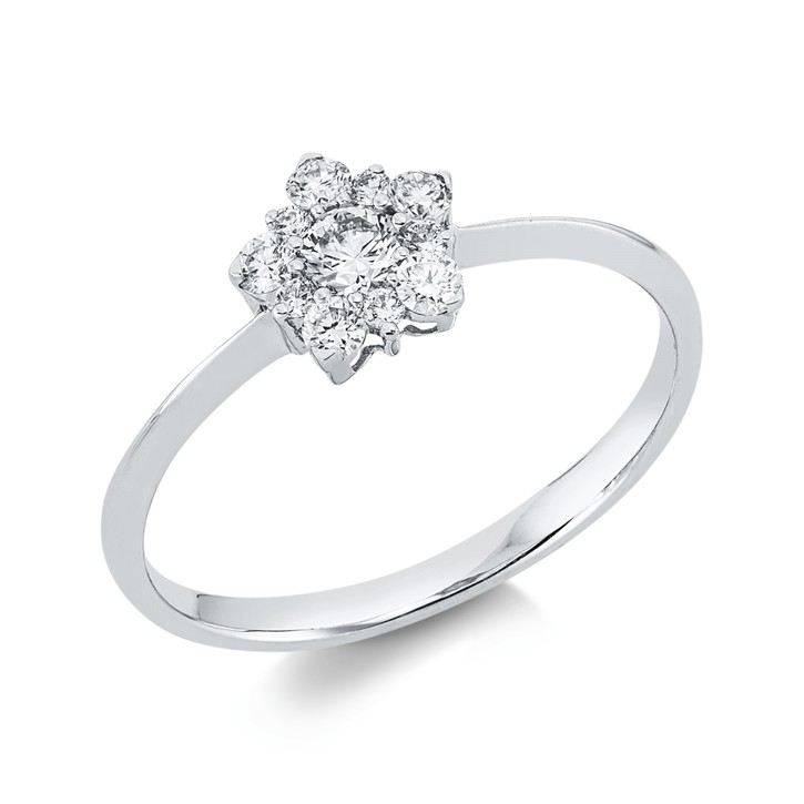 Ring aus 750 Weißgold 11 Brillanten 0.32ct