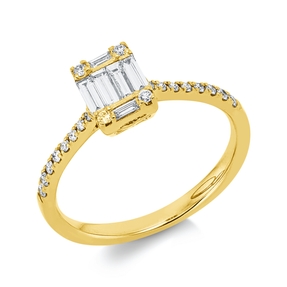 Ring aus 750 Gold Gelbgold 26 Diamanten 12,26ct TW-SI B:7mm