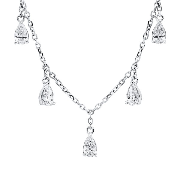 Collier aus 750 Weißgold 7 Diamanten 0.64ct