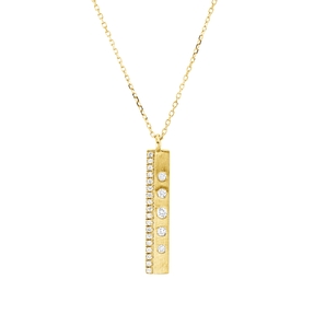 Collier aus 750 Gold Gelbgold 23 Brillanten 0,15ct TW-SI L:45,7cm mattiert