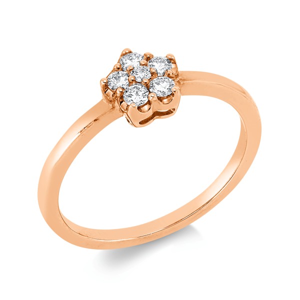 Ring aus 750 Rotgold 6 Brillanten 0.2ct