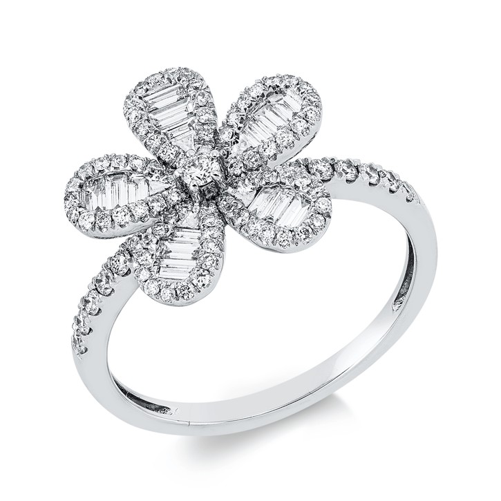 Ring aus 750 Weißgold 105 Brillanten 0.68ct