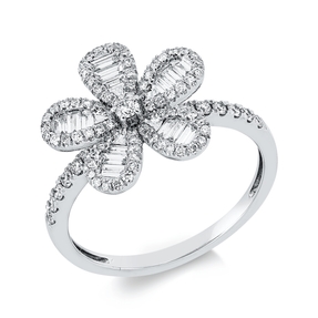 Ring aus 750 Gold Weißgold 105 Diamanten 0,68ct B:13,4mm