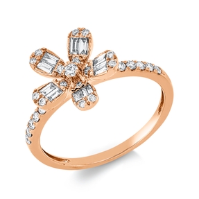 Ring aus 750 Gold Rotgold 40 Diamanten 0,46ct B:11,1mm