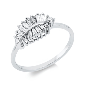 Ring aus 750 Gold Weißgold 16 Diamanten 0,27ct B:6,6mm