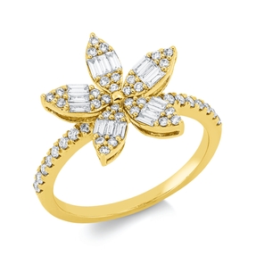 Ring aus 750 Gold Gelbgold 61 Diamanten 0,48ct B:13,9mm