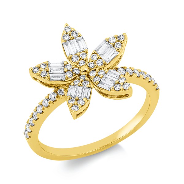 Ring aus 750 Gelbgold 61 Brillanten 0.48ct