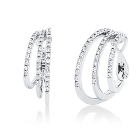 Creolen aus 750 Gold Weißgold 78 Brillanten 0,41ct TW-SI 20,2x8mm