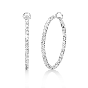 Creolen aus 750 Gold Weißgold 54 Brillanten 5,49ct TW-VSI 34,8x2,9mm