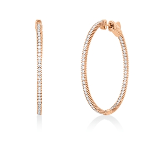 Creolen aus 750 Gold Rotgold 130 Brillanten 1,27ct F-SI 37,6x2,1mm