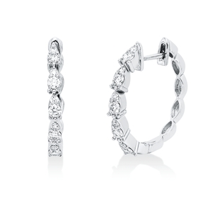 Creolen aus 750 Gold Weißgold 20 Brillanten 0,43ct F-SI 20,1x2,3mm