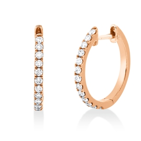 Creolen aus 750 Gold Rotgold 26 Brillanten 0,26ct TW-SI 14,5x1,1mm