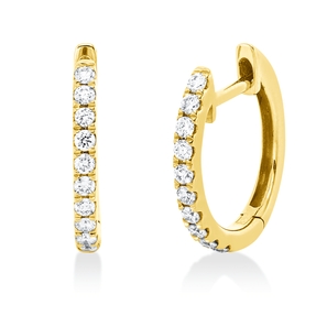 Creolen aus 750 Gold Gelbgold 20 Brillanten 0,2ct TW-SI 12,7x1,5mm