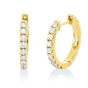 Creolen aus 750 Gold Gelbgold 36 Brillanten 0,55ct TW-SI 13,7x1,8mm