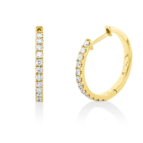 Creolen aus 750 Gold Gelbgold 24 Brillanten 0,37ct TW-SI 17,3x1,7mm