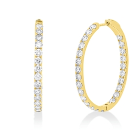 Creolen aus 750 Gold Gelbgold 50 Brillanten 3,69ct TW-SI 31,9x2,5mm