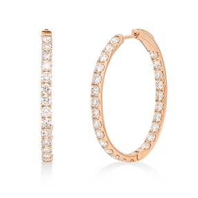 Creolen aus 750 Gold Rotgold 50 Brillanten 3,69ct TW-SI 31,9x2,5mm