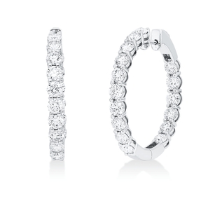 Creolen aus 750 Gold Weißgold 32 Brillanten 6,49ct TW-SI 33,7x3,7mm