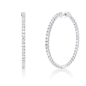 Creolen aus 750 Gold Weißgold 90 Brillanten 2,89ct TW-SI 37,8x2,3mm