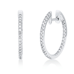 Creolen aus 585 Gold Weißgold 62 Brillanten 0,51ct TW-SI/PI 20x1,4mm