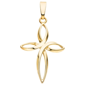 Anhänger Kreuz 31,7x19,5mm aus 375 Gold Gelbgold glänzend Goldanhänger