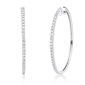 Creolen aus 585 Gold Weißgold 60 Brillanten 1,02ct TW-SI 40,4x1,8mm