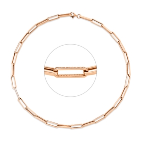 Collier aus 750 Gold Rotgold 203 Brillanten 1,36ct F-VSI L:40,6cm