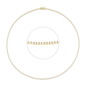 Collier aus 750 Gold Gelbgold 262 Brillanten 2,3ct TW-SI L:43,2cm 4er-Krappe