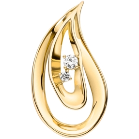 Anhänger Tropfen 22,3x12,3mm aus 585 Gold Gelbgold mit 2 Diamanten 0,07 Ct. Anhänger Tropfen 22,3x12,3mm aus 585 Gold Gelbgold mit 2 Diamanten 0,07 Ct.