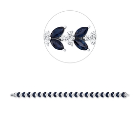 Armband aus 750 Weißgold 42 Saphire 14,59ct blau 62 Brillanten 2,51ct F-VSI