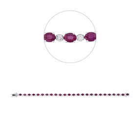 Armband aus 750 Weißgold 25 Rubine 5,34ct rot 25 Brillanten 0,51ct F-SI