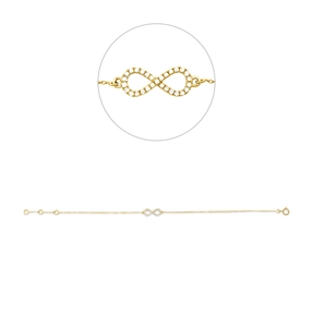 Armband Infinity aus 750 Gelbgold 29 Brillanten 0,08ct TW-SI B:5mm L:18cm