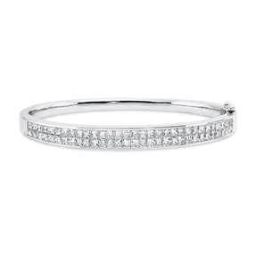 Armreif aus 750 Weißgold 62 Diamanten Prinzess-Schliff 4,75ct TW-VSI