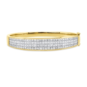 Armreif aus 750 Gold Gelbgold 140 Diamanten Prinzess-Schliff 6,25ct TW-VSI