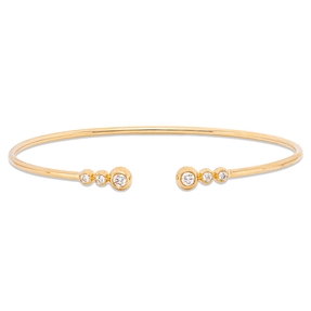 Armreif aus 750 Gold Gelbgold 6 Brillanten 0,23ct TW-SI 46x56mm