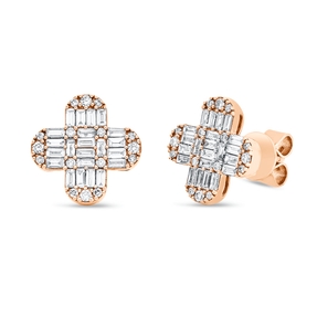 Ohrstecker aus 750 Gold Rotgold 76 Diamanten 0,75ct 11,9x11,8mm