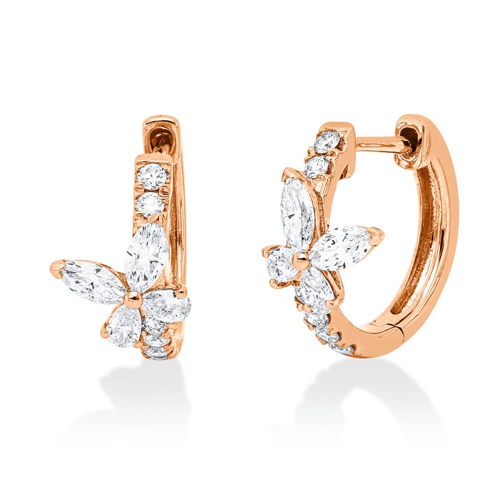 Creolen aus 750 Rotgold 20 Brillanten 0.67ct