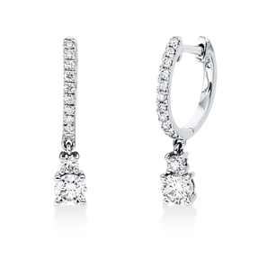 Creolen aus 750 Gold Weißgold 26 Brillanten 0,74ct TW-SI 19,7x4mm