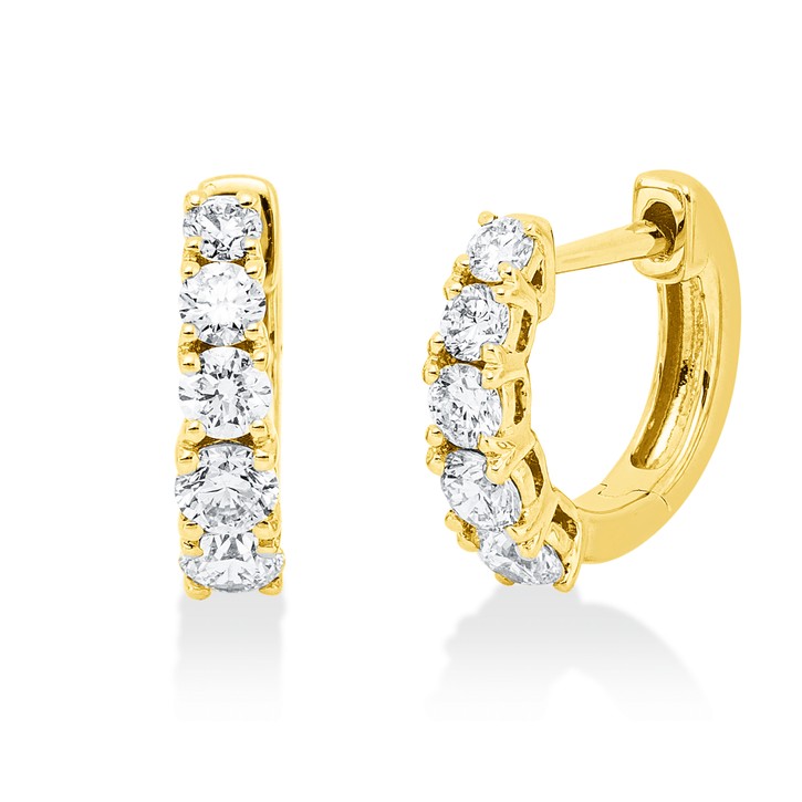 Creolen aus 750 Gelbgold 10 Brillanten 0.62ct