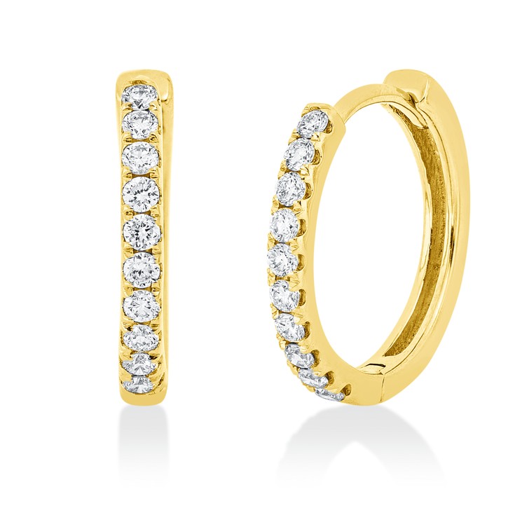 Creolen aus 750 Gelbgold 20 Brillanten 0.21ct