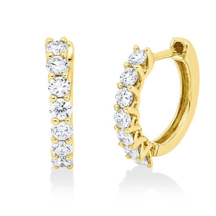 Creolen aus 750 Gelbgold 14 Brillanten 0.46ct