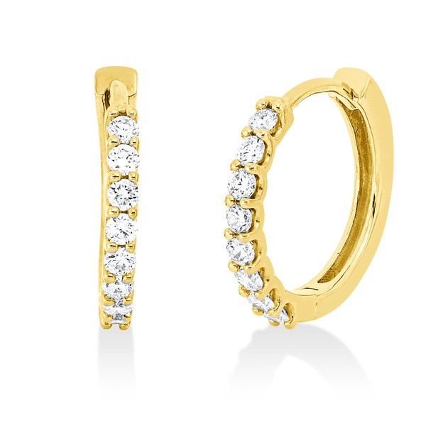 Creolen aus 750 Gelbgold 16 Brillanten 0.34ct