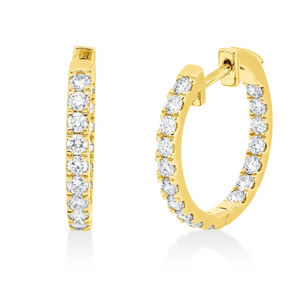 Creolen aus 750 Gelbgold 34 Brillanten 0.87ct