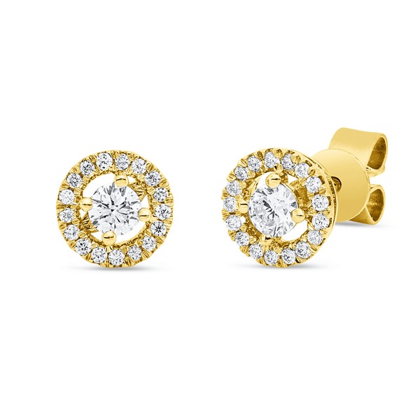 Ohrstecker aus 750 Gelbgold 36 Brillanten 0.27ct