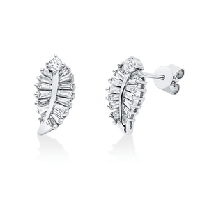 Ohrstecker aus 750 Gold Weißgold 32 Diamanten 0,54ct 12,9x6,6mm