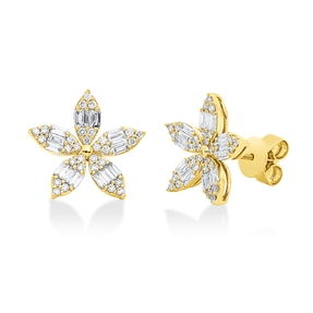 Ohrstecker aus 750 Gold Gelbgold 90 Diamanten 0,7ct 13,9x14,7mm