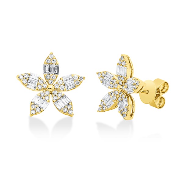 Ohrstecker aus 750 Gelbgold 90 Brillanten 0.7ct